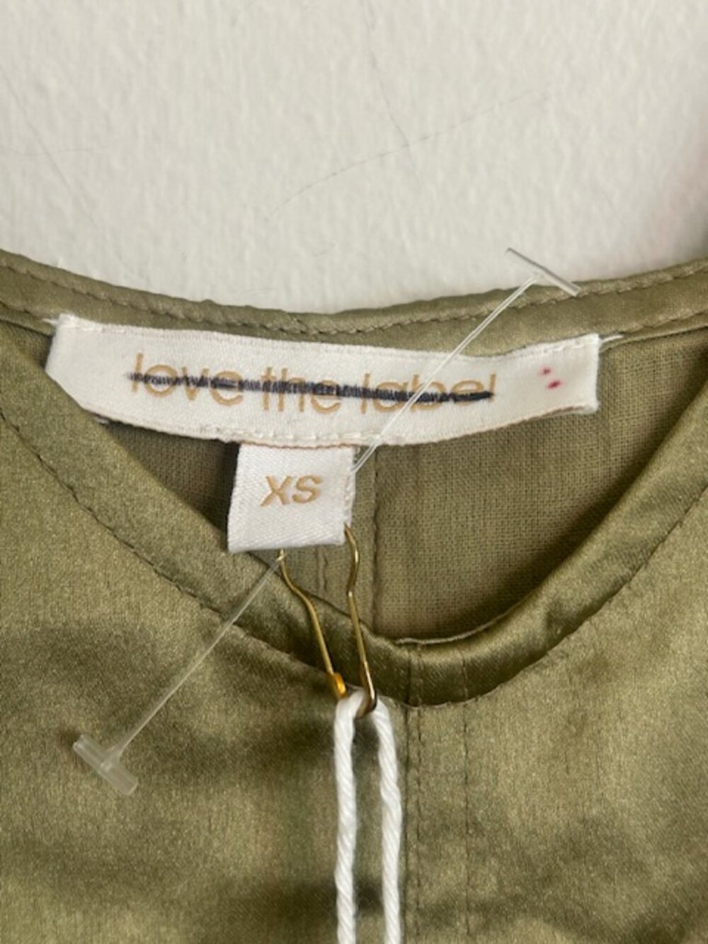 Anthropologie Love The Label Moss Green Utility Strap SatinJumper Midi Dress NWT - Picture 2 of 16